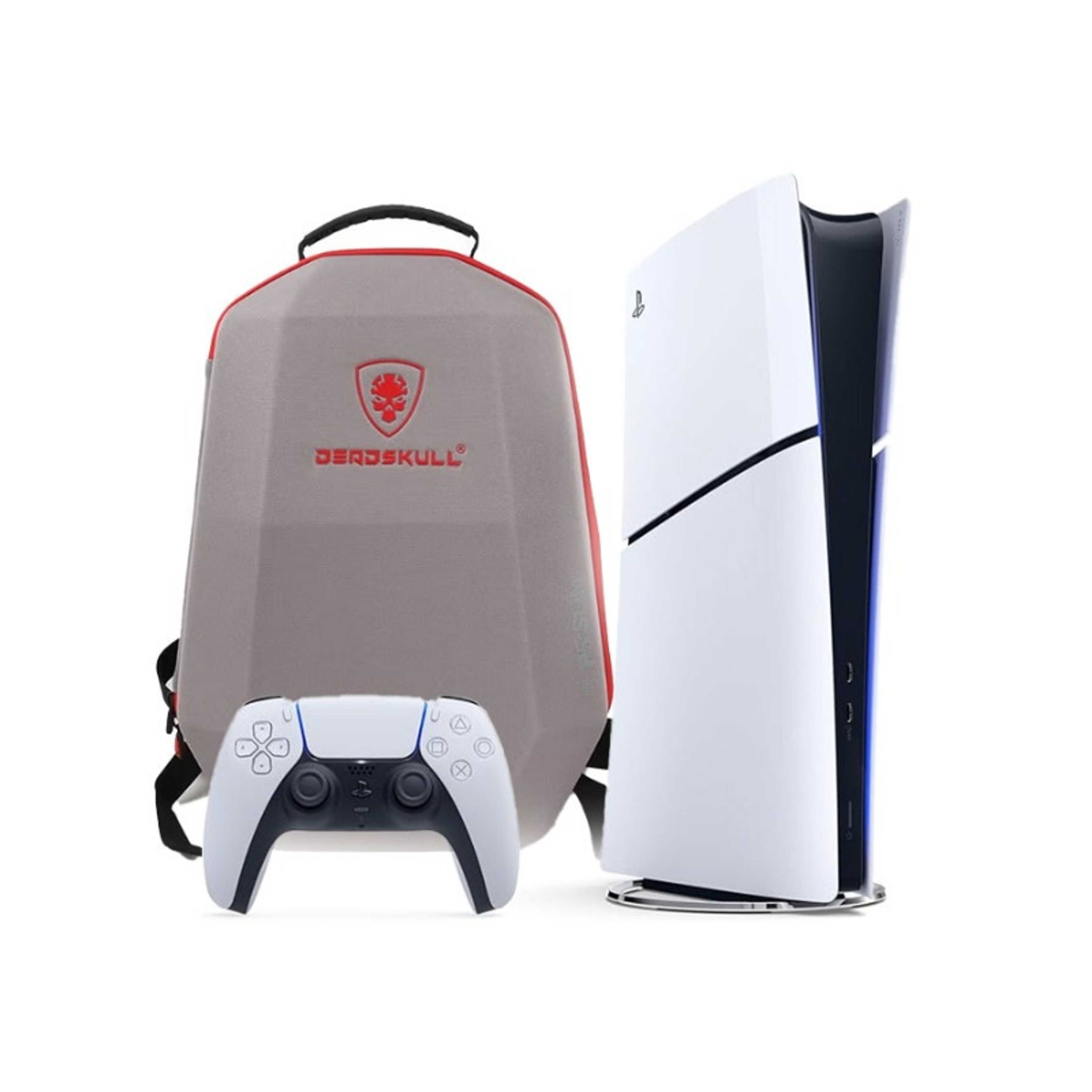 For Sony PS5 Slim Carrying Case Travel Storage Bag Compatible with PlayStation 5 Slim Gray - Product Main Image